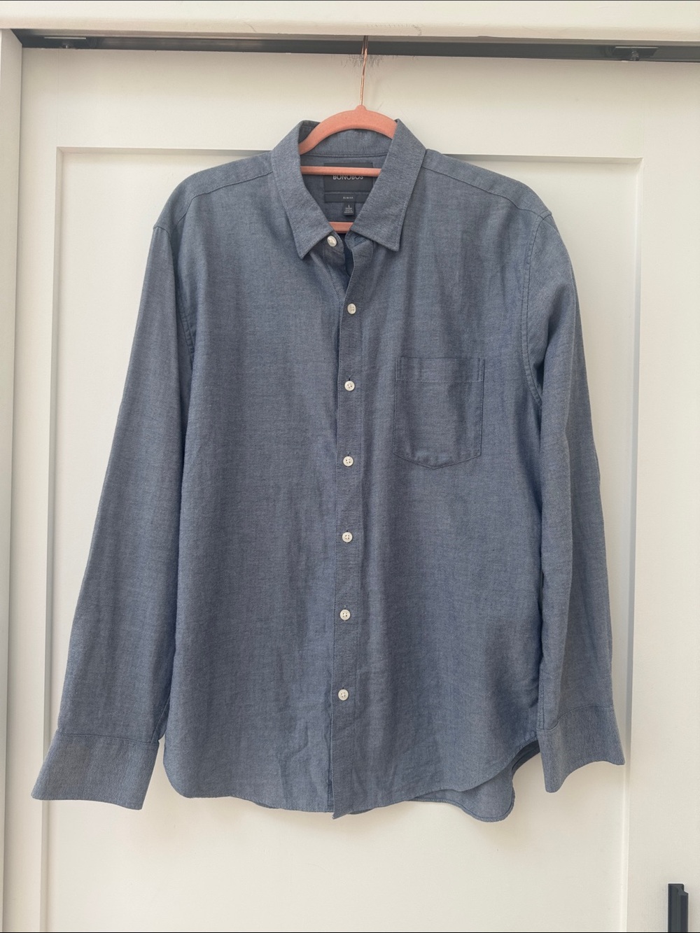 Bonobos Men's Long-Sleeve Button-Down Shirt in Heather Blue